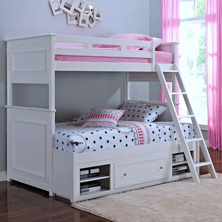 Casual Twin/Twin Bunk Bed with Storage